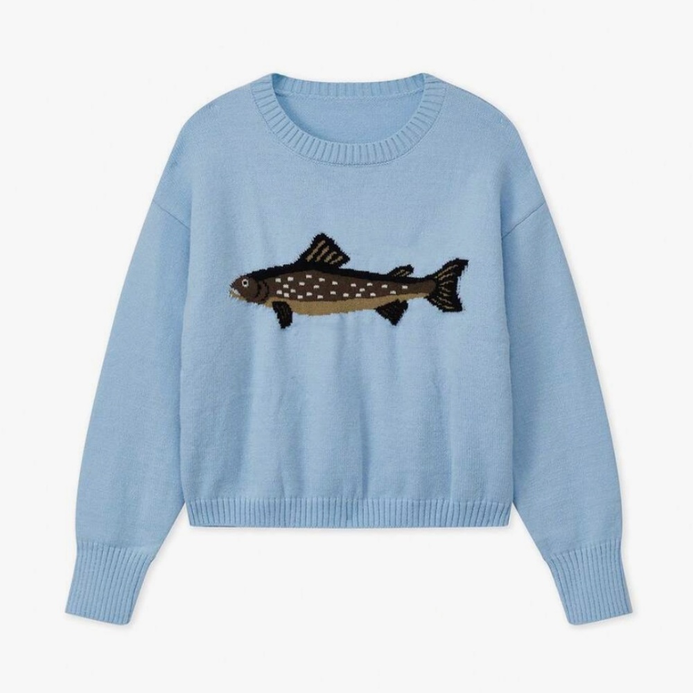 NWOT Viral TikTok Fish Sweater (DairyBoy Dupe)